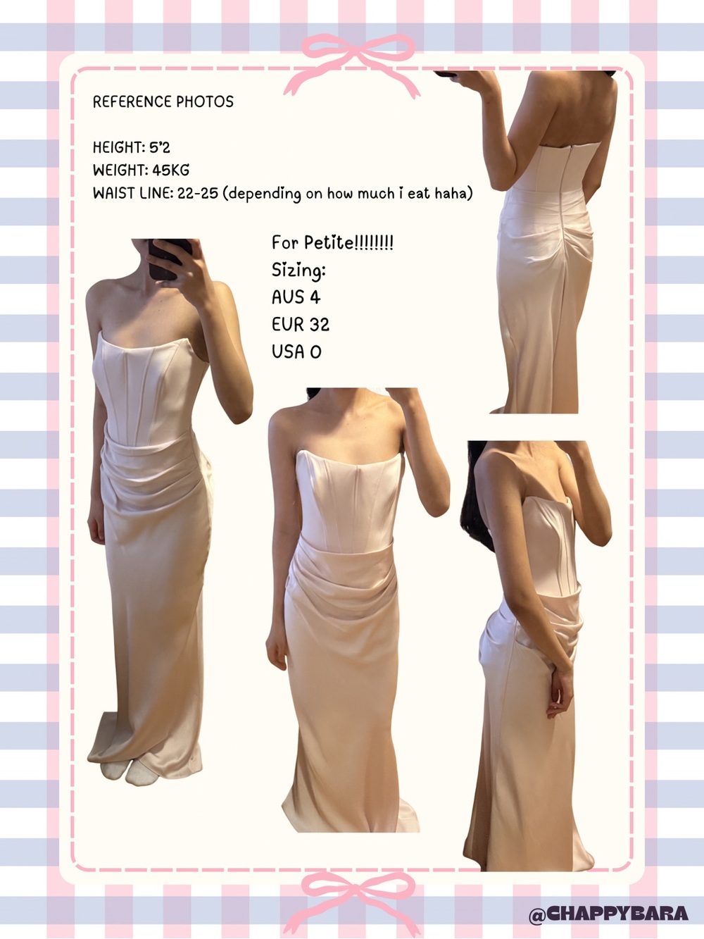 Ever New Strapless Satin Gown in Champagne Blush